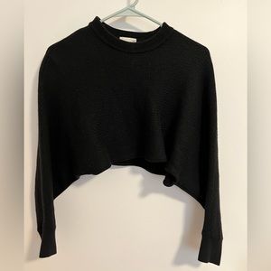 Aritzia Wilfred Black Cropped Sweater